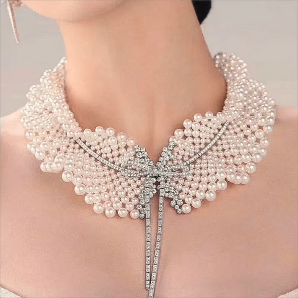 Bowknot White Diamond Necklace