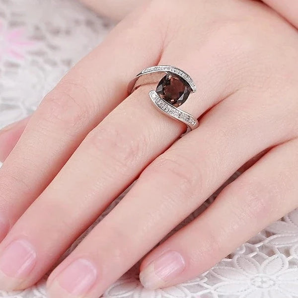 Smokey Silver Diamond Ring