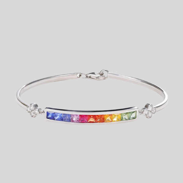 14k Colorful Sapphire Gemstone Bracelet