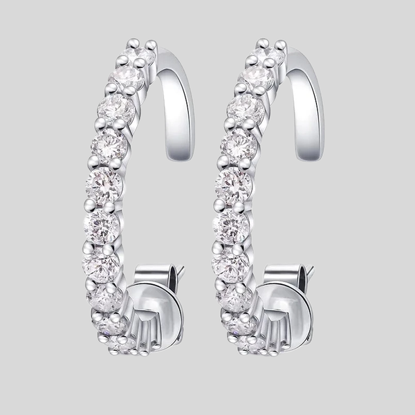 Natual Round Cut Diamond Drop Earrings
